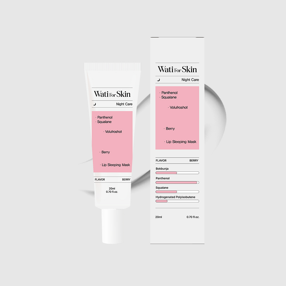 Máscara Labial Noturna Wati for Skin Panthenol Squalane Volufroshot Berry Lip Sleeping Mask