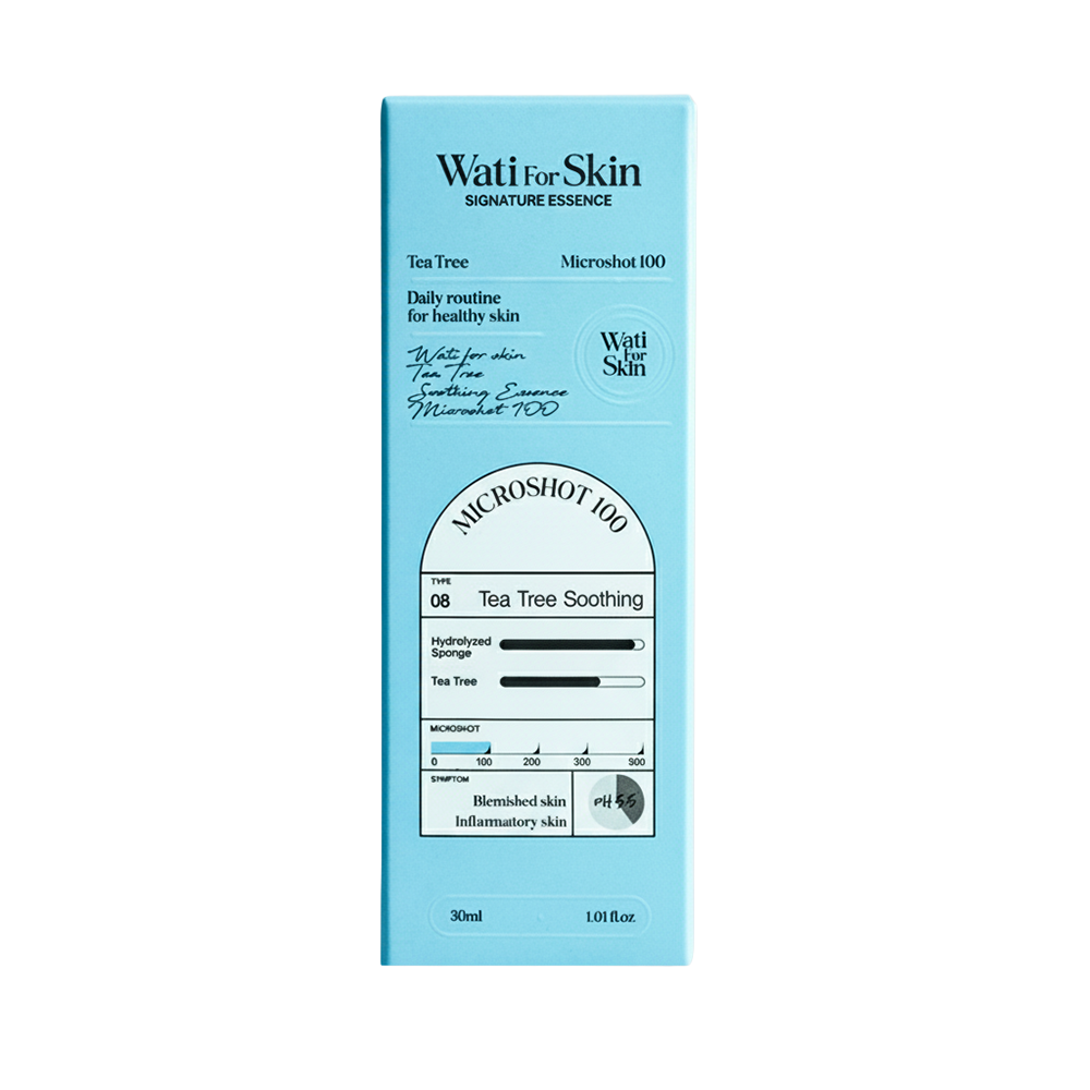 Essência Wati for Skin Tea Tree Soothing Essence Microshot 100, 30ml