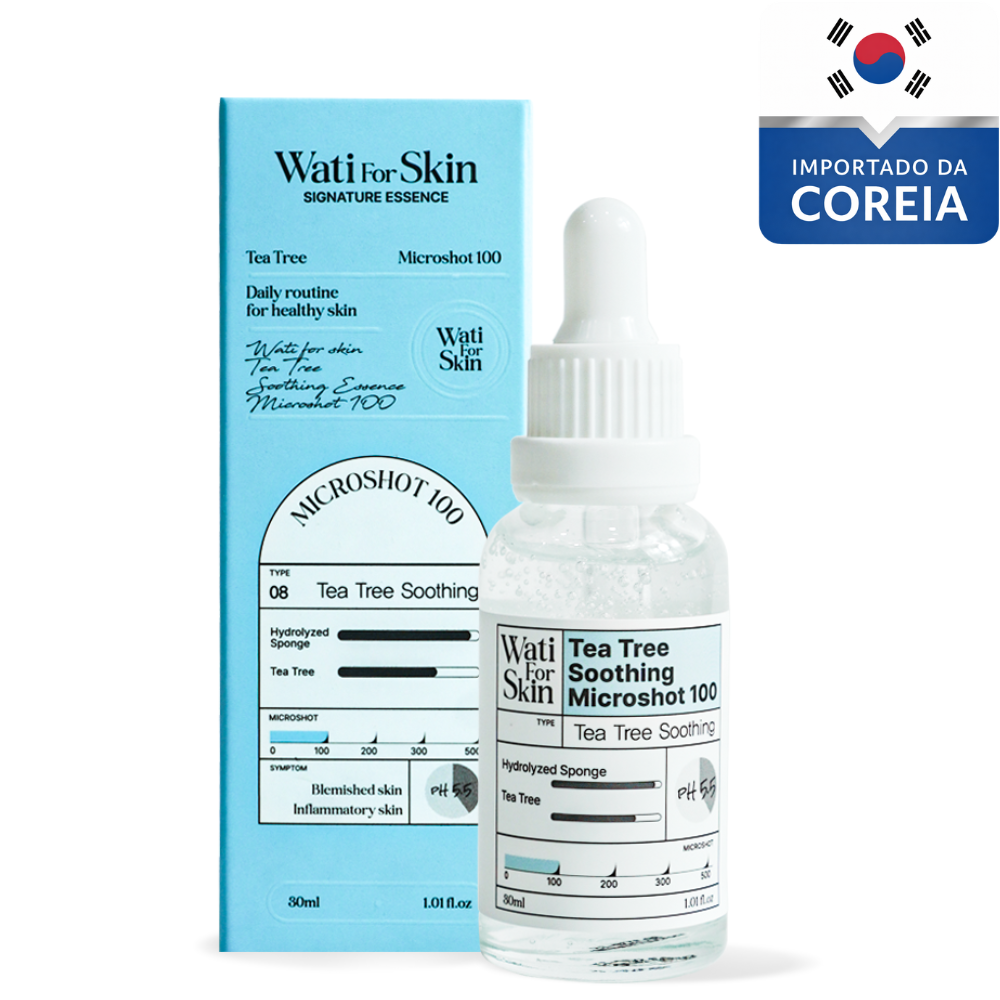 Essência Wati for Skin Tea Tree Soothing Essence Microshot 100, 30ml