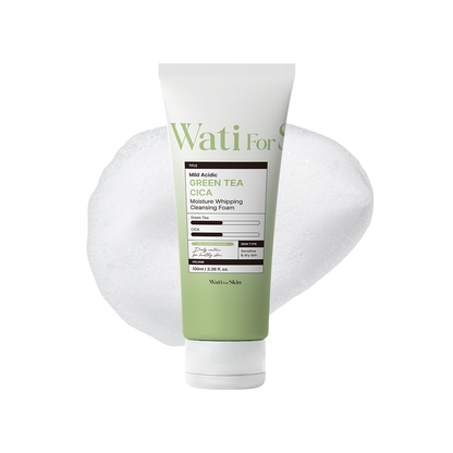 Espuma De Limpeza Cleansing Foam Wati for Skin Mild Acidic Green Tea Cica Moisture Whipping