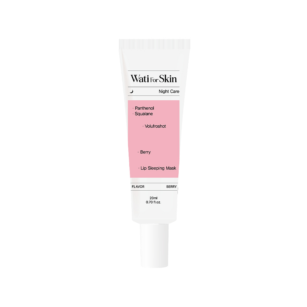 Máscara Labial Noturna Wati for Skin Panthenol Squalane Volufroshot Berry Lip Sleeping Mask