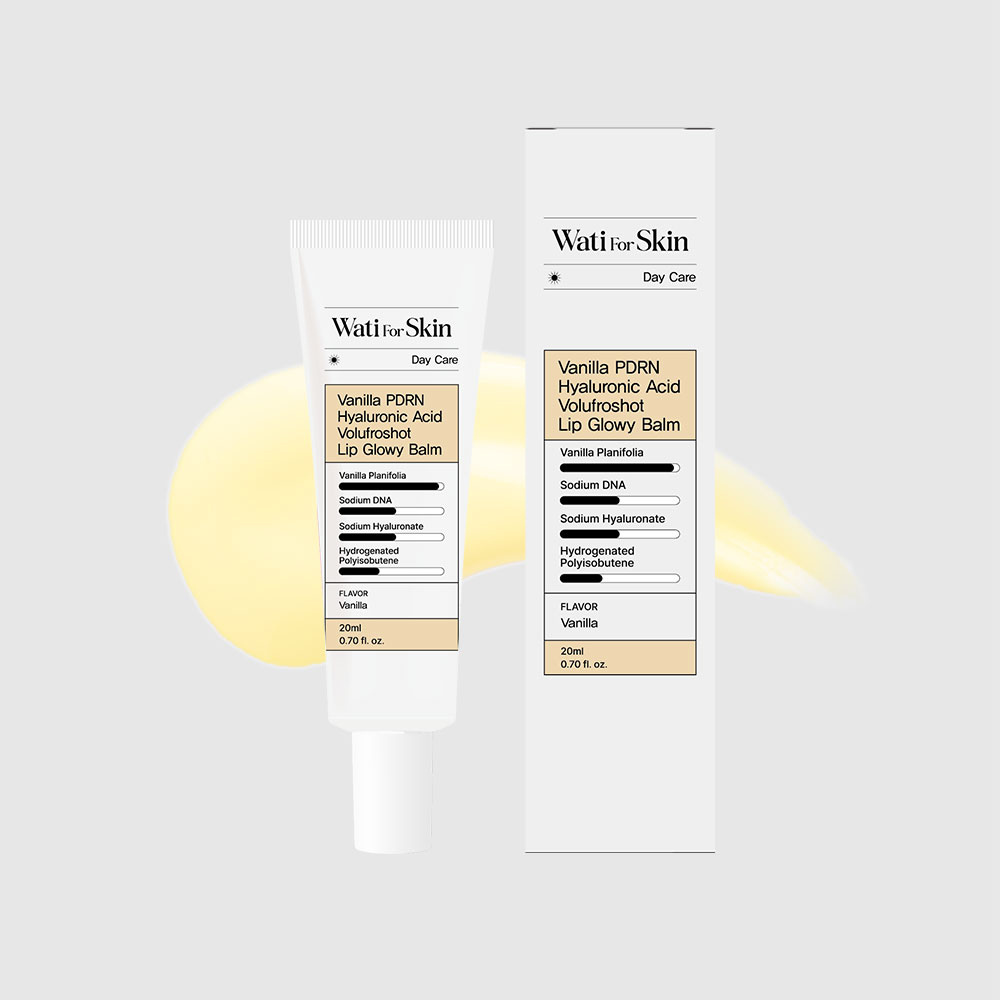 Balm Labial Glow Wati for Skin Vanilla Pdrn Hyaluronic Acid Volufroshot Lip Glowy Balm