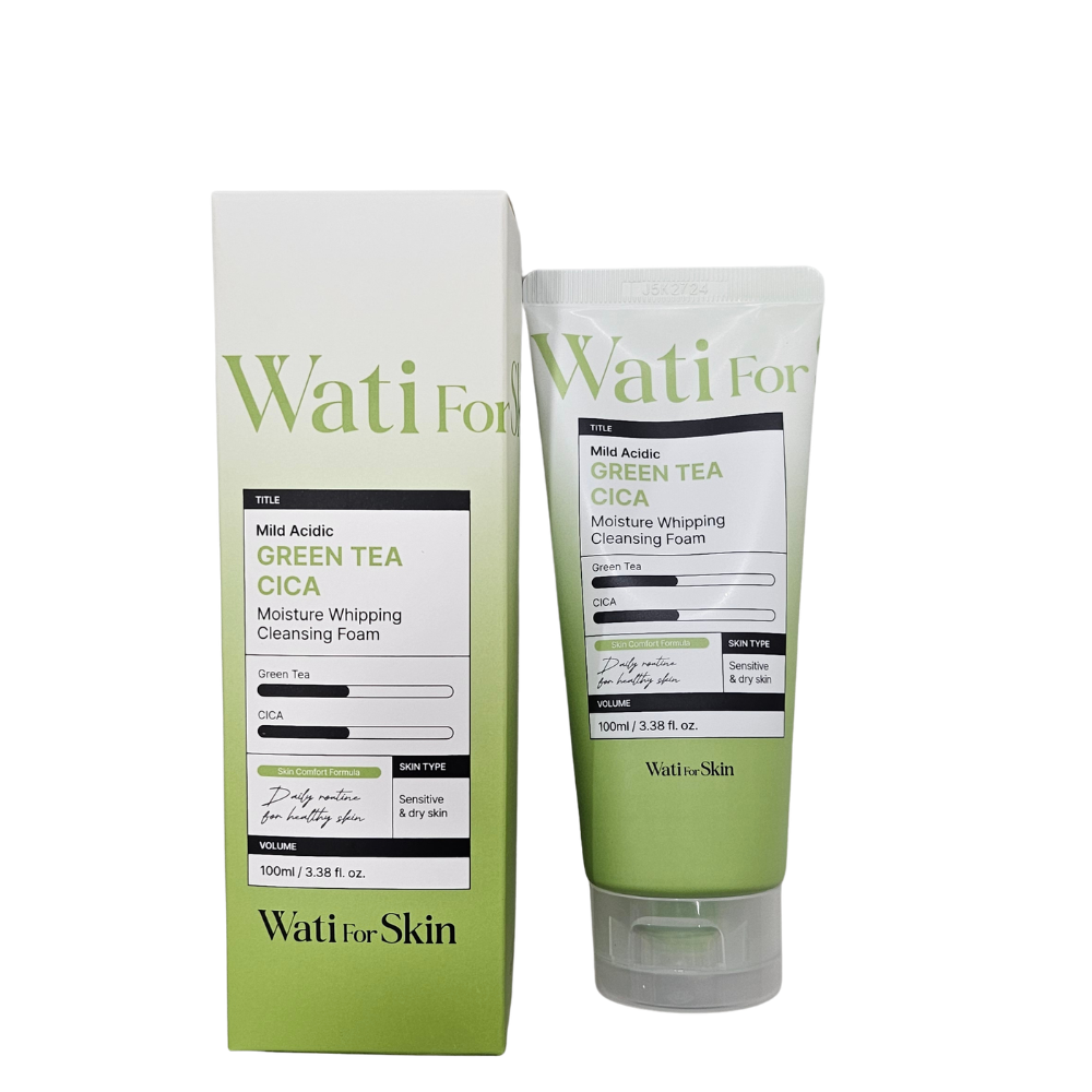 Espuma De Limpeza Cleansing Foam Wati for Skin Mild Acidic Green Tea Cica Moisture Whipping