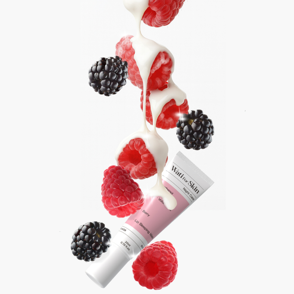 Máscara Labial Noturna Wati for Skin Panthenol Squalane Volufroshot Berry Lip Sleeping Mask