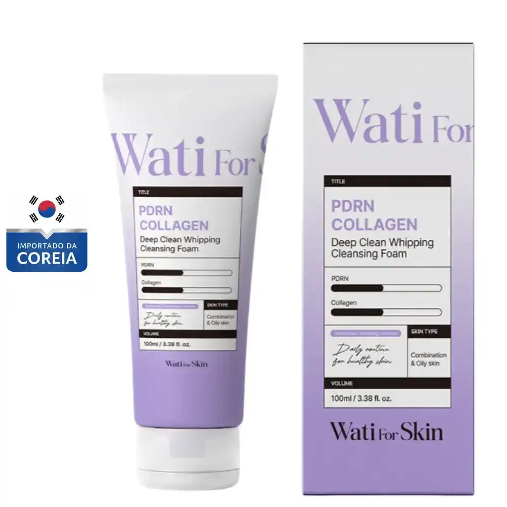 Espuma De Limpeza Cleansing Foam Wati for Skin PDRN Collagen Deep Whipping