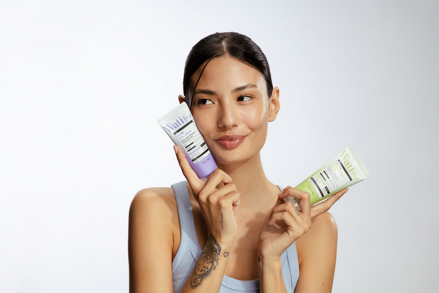 Espuma De Limpeza Cleansing Foam Wati for Skin Mild Acidic Green Tea Cica Moisture Whipping